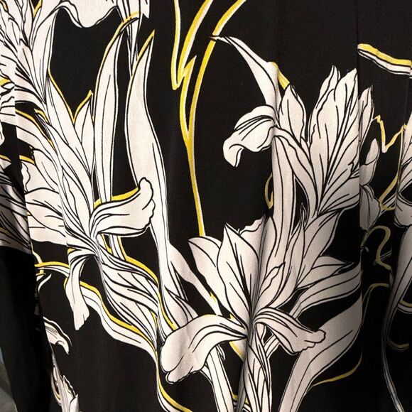 Frank Lyman design open waterfall cardigan size 8 floral tropical print black wh - Picture 5 of 10